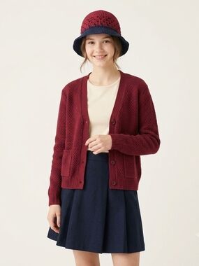 Handcrafted Two-Tone Bucket Hat — Burgundy & Navy